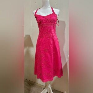 Ann Taylor Vibrant Pink Midi Dress